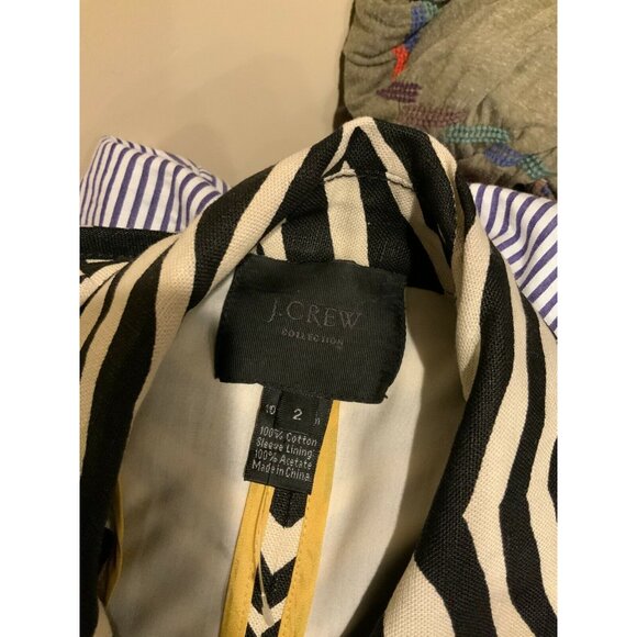 J. Crew Collection Black & White Zebra Striped Button-Up Jacket, Size 2 - Picture 7 of 7